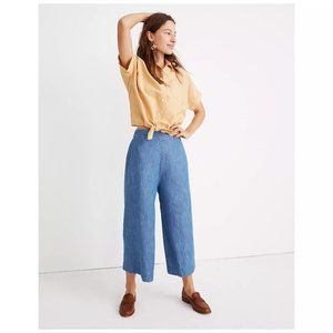 Madewell Chambray Huston Pull-On Crop Pants